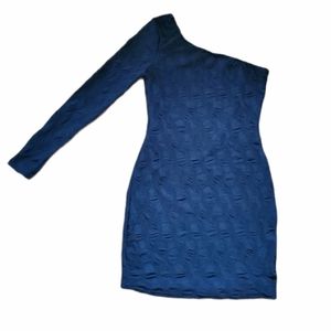 Forever 21 One Shoulder Long Sleeve Dress Black Size Small